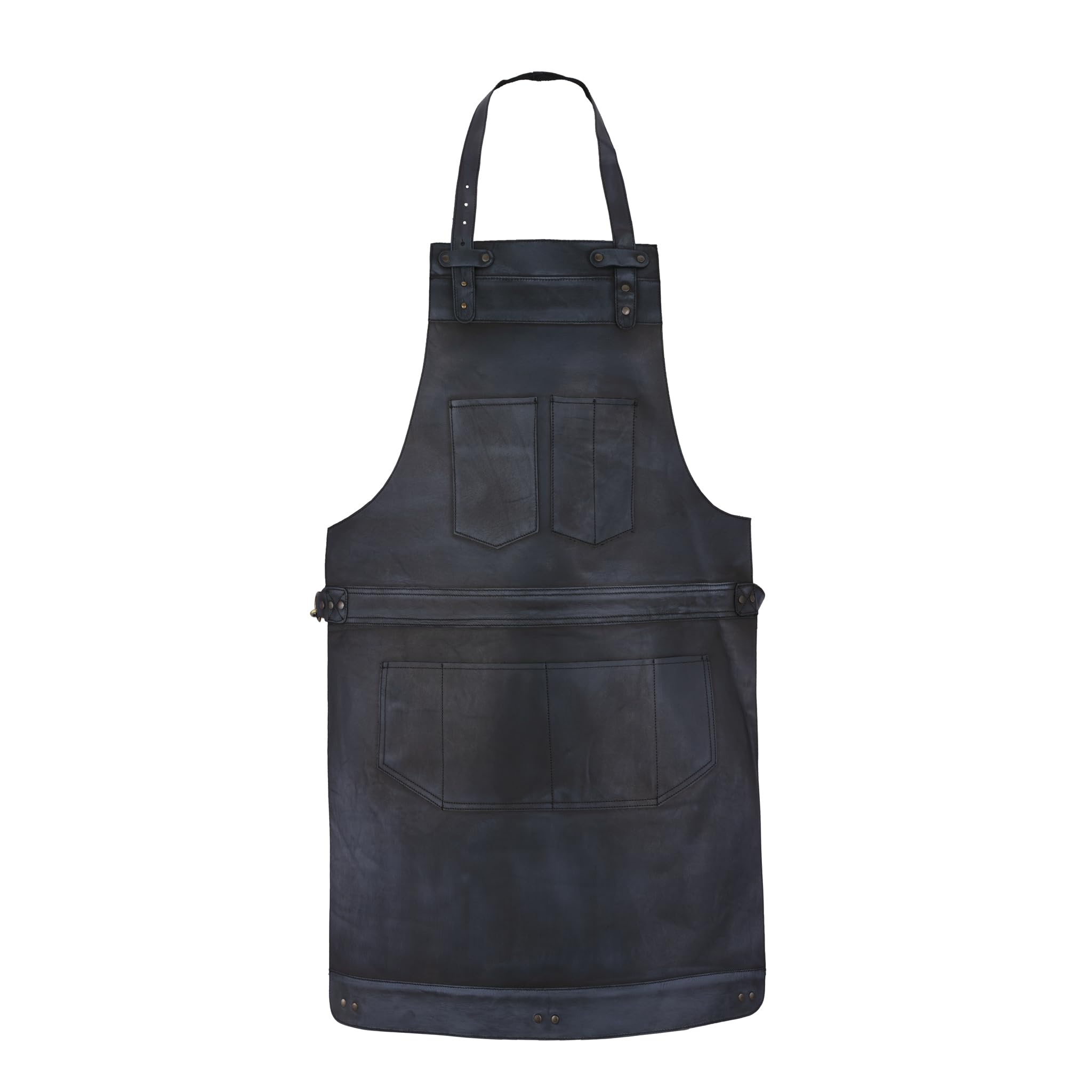 Black Wax Full Grain Leather Bib Apron Butcher Apron Chef Apron BBQ Apron DIY Apron Barber Apron Blacksmith Apron Woodwork Apron Gift