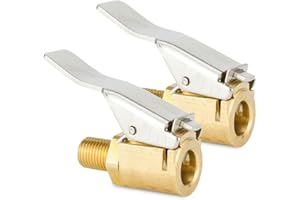 Kettion 2 Pcs Auto Brass 8mm Tire Air Chuck, Brass Tyre Valve Air Pump Clip, Car Air Pump Thread Nozzle Adapter, Air Pump Cli