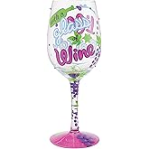 Enesco Lolita Life is Better Hand-Painted Artisan Wine Glass, 15 Ounce, Multicolor
