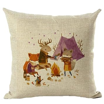 Amazon Com Diy Ecen Throw Pillow Covers Cartoon Lovely Fox Throw