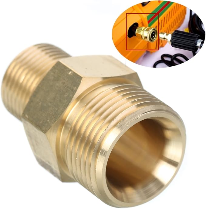 Copper M22 Male To 3/8" NPT Male Pipe Thread Adapter Water Connector Copper Quick Access Inside