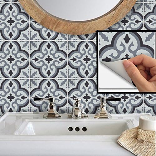 Tile Stickers Marrakech 24pc 4x4in Peel and Stick for kitchen and bath M001A-4