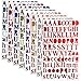 WXJ13 8 Colors Letter Stickers Self Adhesive Alphabet Stickers PU Material, Each Color One Sheets