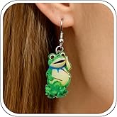 Frog Earrings for Women Fun Weird Animal Earrings Whimsical Silly Novelty Earring Frog Jewelry Accessories for Party Holiday Outfits Trendy Jewelry Gifts