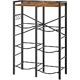 HOOBRO 5 Gallon Water Jug Holder 6 Bottles, Water Jug Rack, 3 Tier Water Bottle Holder with X-Shape Reinforcement, for Kitchen, Living Room, Office, Rustic Brown and Black BF03ST01