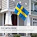 ANLEY [Fly Breeze] 3x5 Foot Sweden Flag - Vivid Color and UV Fade Resistant - Canvas Header and Double Stitched - Swedish National Flags Polyester with Brass Grommets 3 X 5 Ft