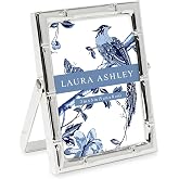 Laura Ashley 2x3 Silver Bamboo Metal Picture Frame Vertical Pull-Out Easel | Made for Tabletop, Counterspace, Shelf and Desk (2x3, Silver)