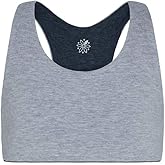 Bleuet Aster Racerback Bra – Reversible Sports Bra for Girls & Teens | Organic Cotton, Ultra Soft, Seamless, Wide Band
