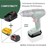 TPDL Adapter for Dewalt 18V Milwaukee M18 to Bosch 18V Green Tools Battery view 2