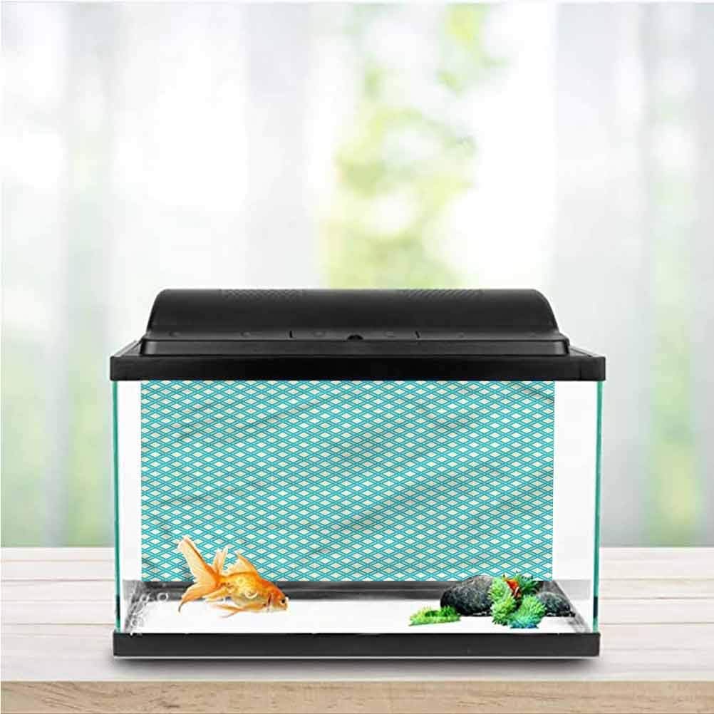 Stevenhome Retro Under Sea Fish Aquarium Aqua Checked Tile