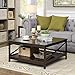 Convenience Concepts Oxford 36 inch Square Coffee Table with Shelf, Espresso