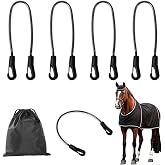 Xanadued 5 Pack Horse Blanket Straps Adjustable Elastic Tail Strap, Stretch Horse Rug Tail Strap with Double Ended Clips