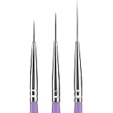 Beaute Galleria 3 Pieces Nail Art Long Striper Brush Set (12mm, 16mm, 22mm) for Thin Long Fine Line, Detailer, Striping, Colo