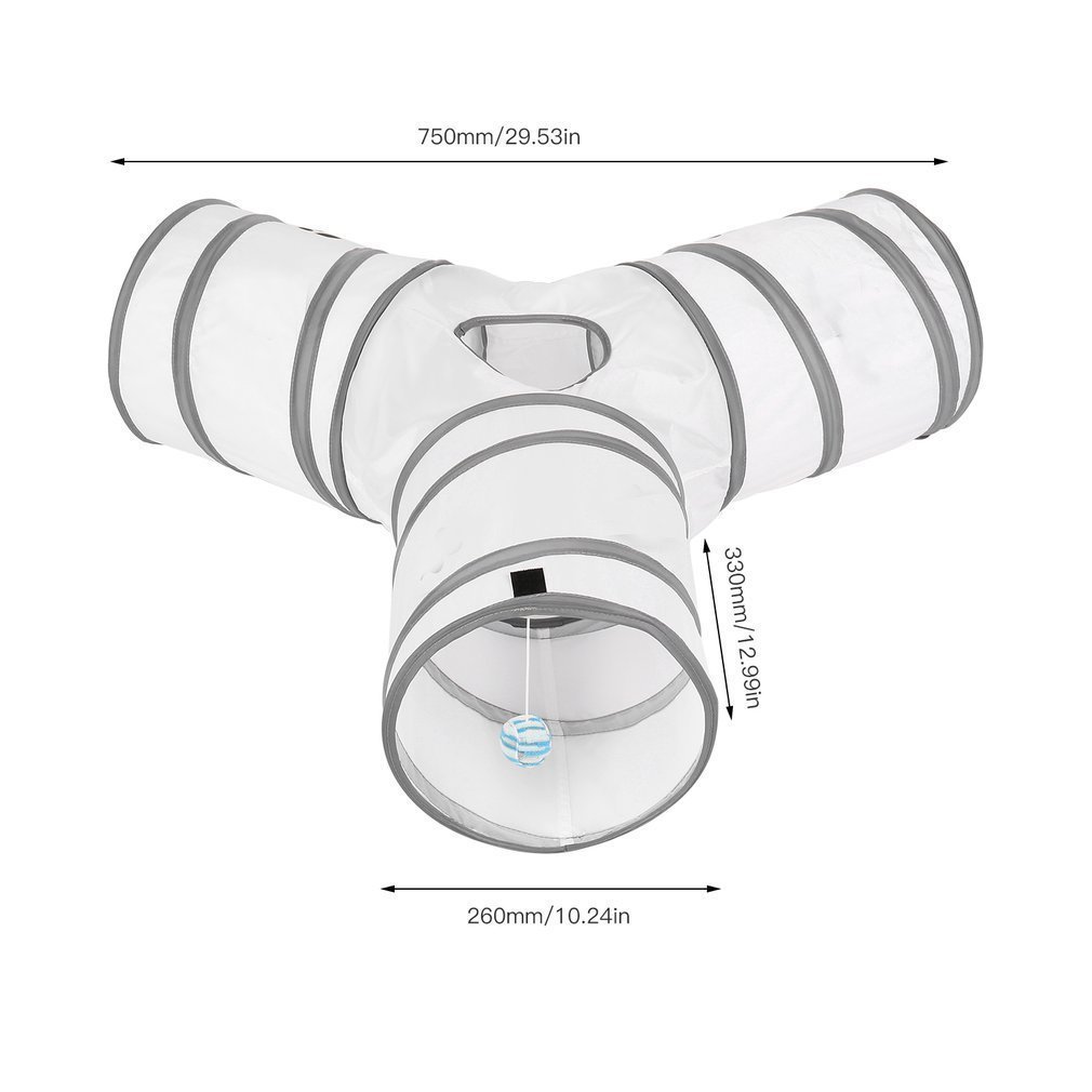 MFEI Cat Play Tunnel, Pet Tunnel 3 Way Crinkle Collapsible Tube Toy Tunnel for Cats Rabbits, Dogs, pets Father\'s Day Gift for His Pet