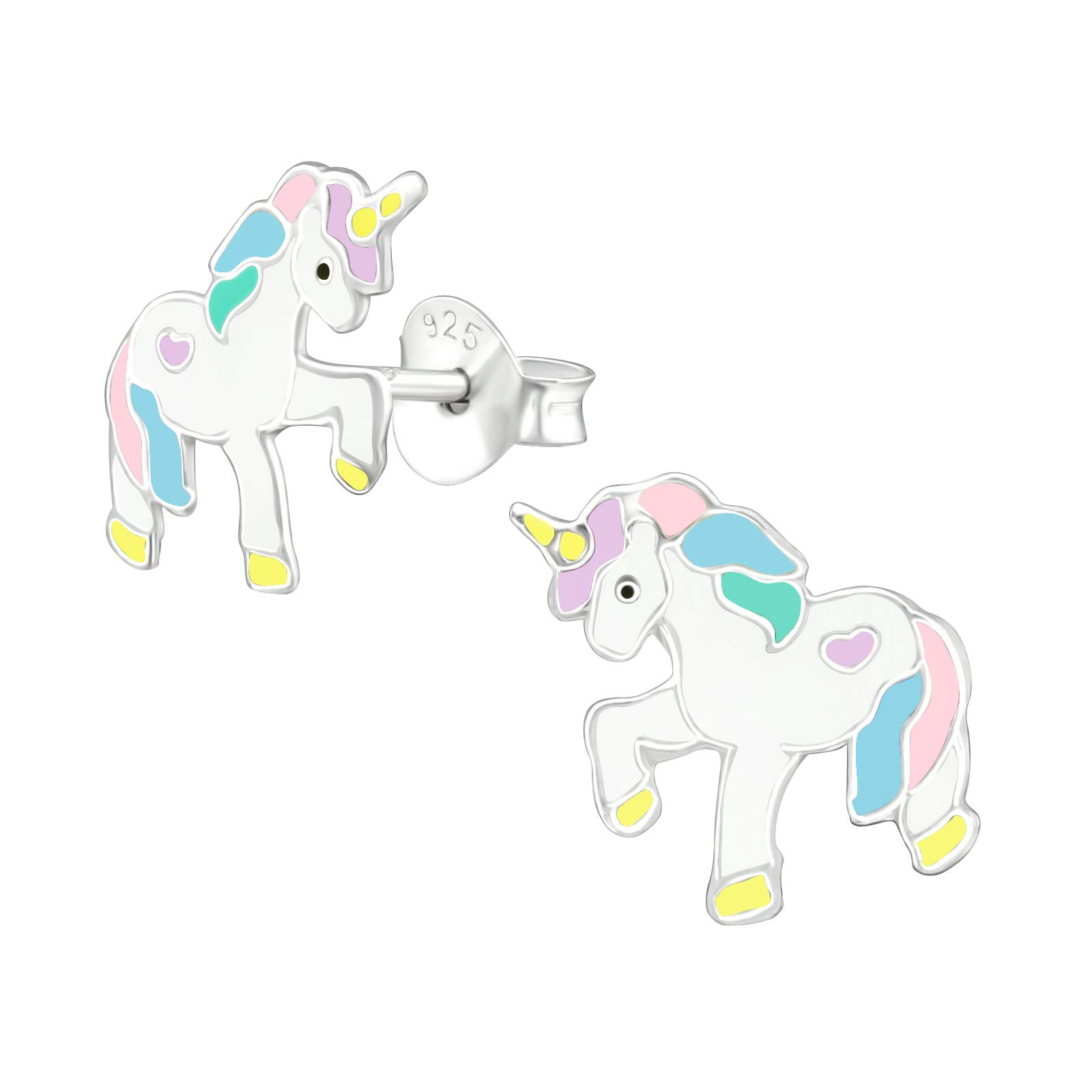 925 Sterling Silver Lightweight Hollow-Back Unicorn Stud Earrings for Women & Girls – Cute Fantasy Jewellery Gift Boxed
