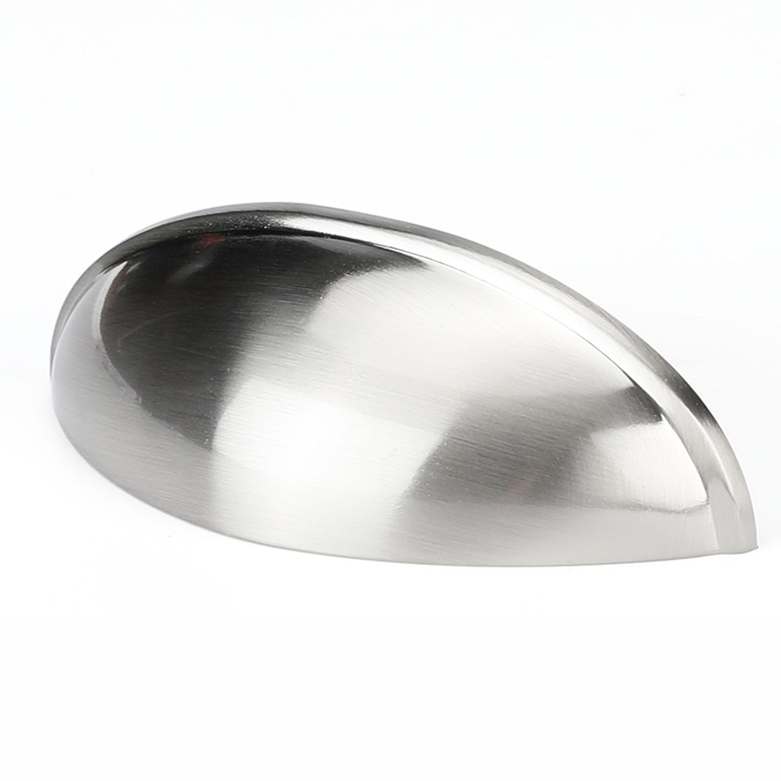 Goldenwarm 6 Pack Brushed Satin Nickel Cup Handles for Drawers, 76mm Hole Centers Silver Kitchen Cupboard Handles Zinc Alloy
