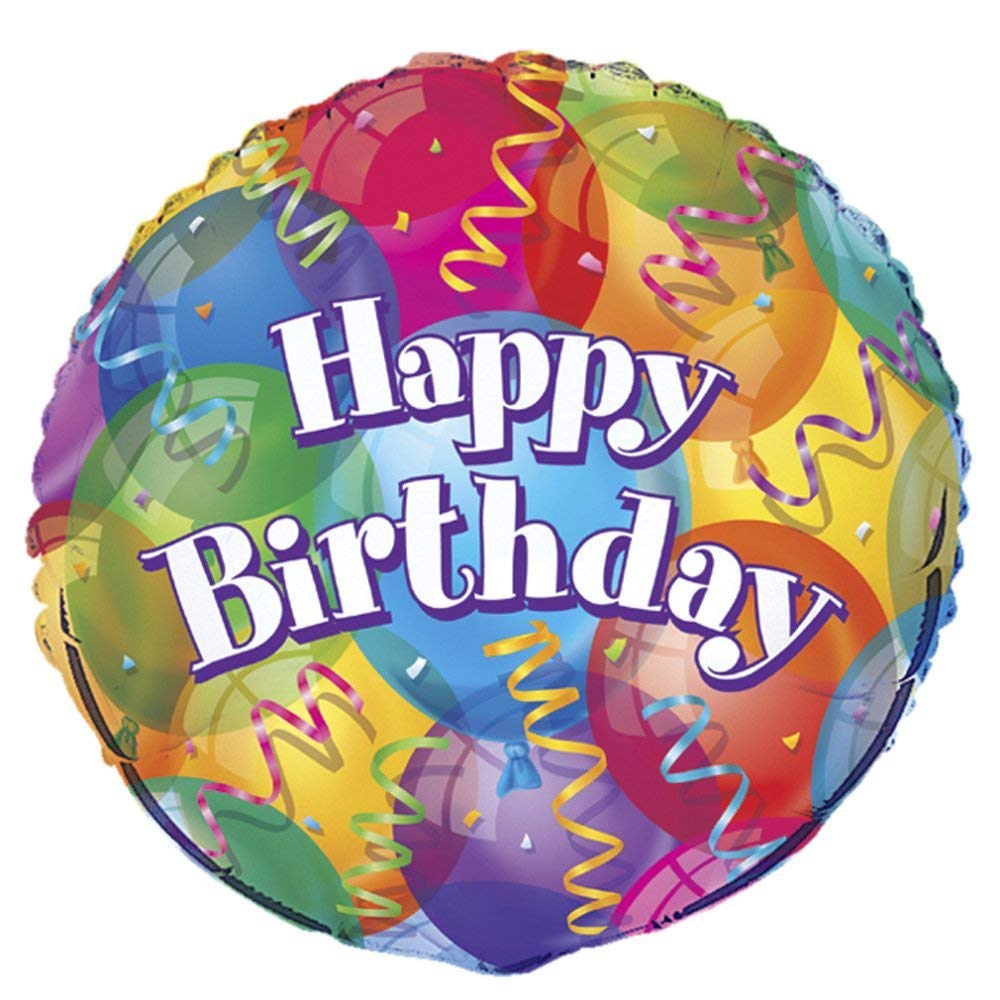 Unique Party 11359 - 18" Foil Brilliant Birthday Balloon, Rainbow