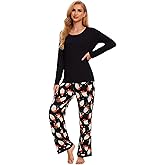 GYS Viscose from Bamboo Women's Pajama Sets Super Soft Long Sleeve Sleepwear Comfy Winter Pjs Sets S-4X