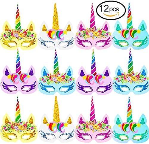YuBoBo Unicorn Paper Mask Rainbow For Party Decoration, Kids Birthday Unicorn Theme Party Cosplay or Team Outdoor activity