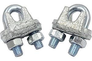 DGOL 20 pack 7/32 inch to 1/4 inch Zinc Plated Wire Rope Clamp Clip Holder Sturdy Heavy Duty