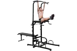 LSKSSNG Adjustable Height Dip Bar Station, Heavy Duty Dip Station for Home Gym, Multi-function Dip Station Pull Up Bar for Full Body Strength Training Workout Fitness Equipment for Tricep Dips