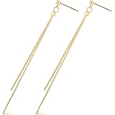 Chain Duster Earrings Gold, Minimalist Dangle Tassel Dainty Hanging Drop Chain Earring for Women Trendy Prom Wedding Fashion Jewelry