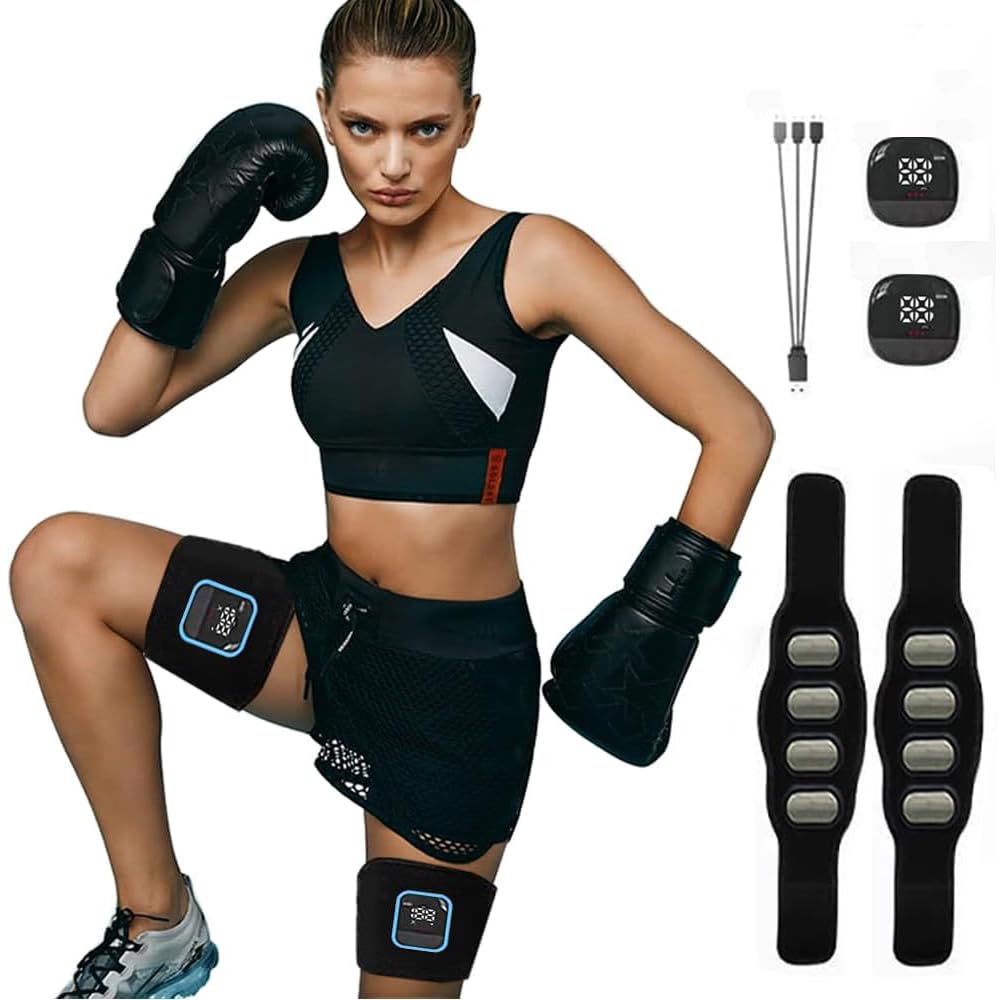 Erysin Abs Trainer Arm Leg Muscle Stimulator, EMS Training Device Aluminum Sheet Toner Abdominal Trainer 10 Modes 30 Intensities, Calories Consumption Display Sports Outdoors Fitness
