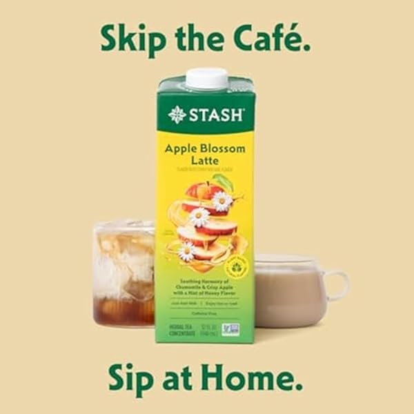 STASH APPLE BLOSSOM LATTE – DAIRY FREE PLANT BASED CHAMOMILE TEA CONCENTRATE – CAFFEINE-FREE – 32 FL OZ, 5 SERVINGS