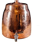 Sertodo Copper Niagara Water Dispenser | 100% Pure Copper, Heavy Gauge Water Container, Hand Hammered | 2+ Gallon Capacity, Fits 2&ndash;5 Gallon Jugs | Lid &amp; Stainless Steel Spigot Included