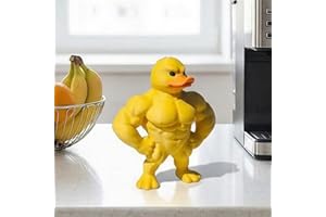 3D Printed Muscle Duck Figurine, Funny Desk Decor Collectible Statue, Muscular Duck Desktop Figurine, Gifts for Gym People, G