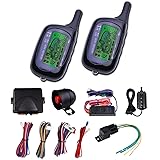 Yescom Vehicle Security Paging Car Alarm 2 Way LCD Sensor Remote Engine Start System Kit Automatic