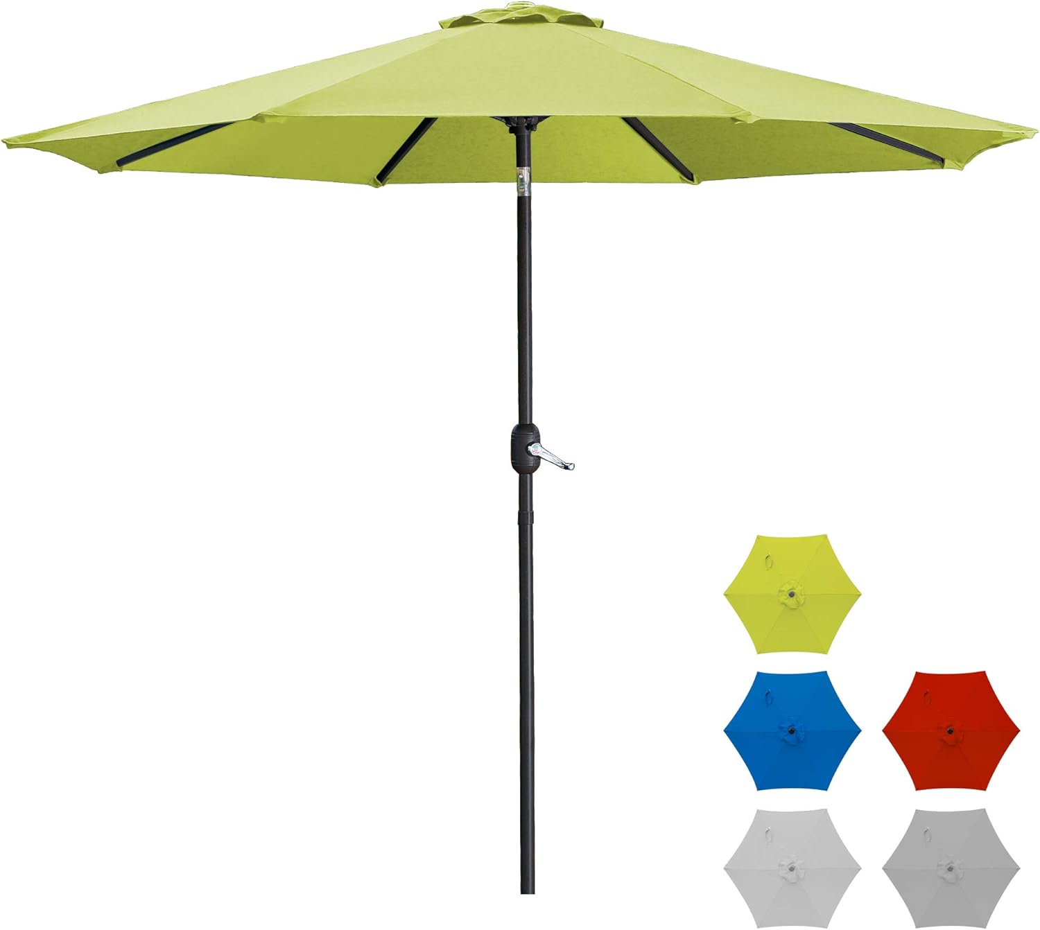 Amazon Com 9 Ft Patio Umbrella Outdoor Market Table Umbrella With Crank 8 Ribs Polyester Canopy Garden Outdoor