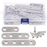 Glarks 35-Pieces 2 inch/ 3 inch/ 4 inch Stainless Steel Flat Straight Brace Brackets Mending Joining Plates Repair Fixing Bra
