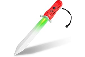 LED Sword for The Legend of Zelda: Skyward Sword HD Game Accessory, FANPL Lighted Game Sword Handle Grip for Switch & Switch OLED Right Joy Con Controller, Enhanced Zelda Gaming Experience (Red)