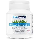 Xylichew Xylitol Gum - Sugar Free Chewing Gum - Peppermint, 60 Count | Relieves Bad Breath and Dry Mouth, Sugarless, Aspartame Free, Gluten Free, Keto, Natural Oral Care