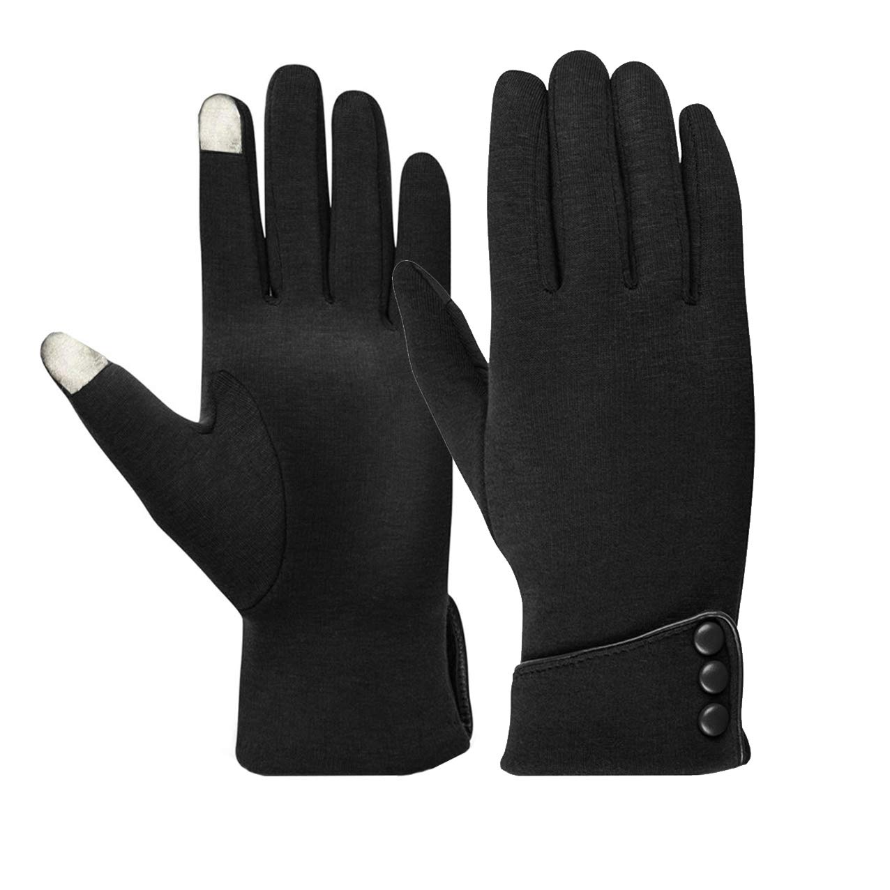 ATIMIGO Winter Warm Touch Screen Gloves for Women Lined Thick Texting Fingers Fleece Mittens