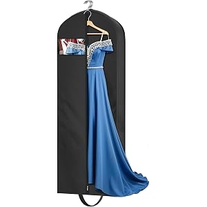 MISSLO 65" Garment Bags for Travel for Women Long Gown Dress Bag for Hanging Clothes Foldable Garment Covers for Closet Stora