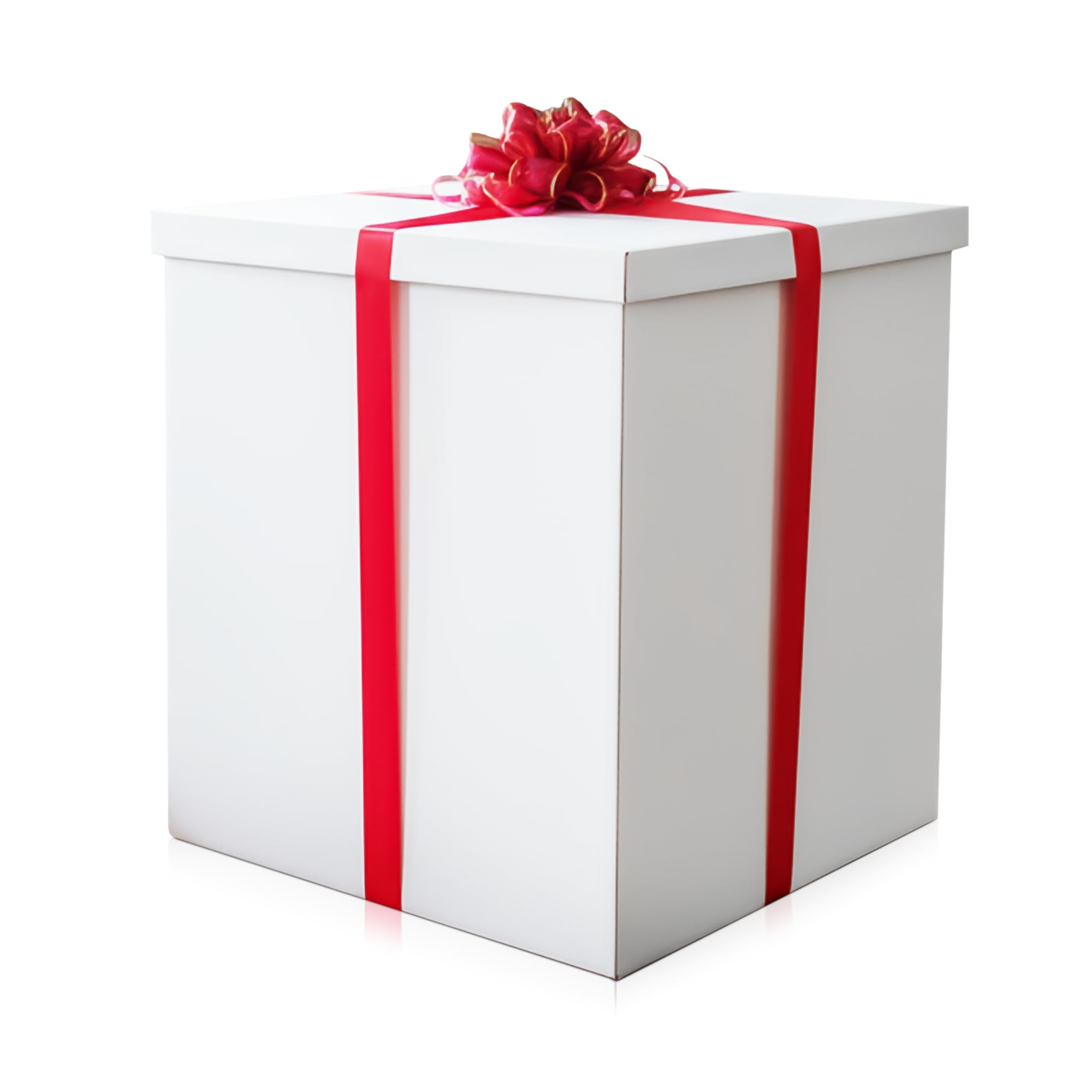 Photo 1 of *Damage to box* Extra Large Gift Box 28x28x28in—Giant, Jumbo, White Gift Boxes with Lid for Large Gifts, Big Presents for Birthday Surprise, Special Occasions, Unique Celebrations, Not for Heavy-Duty Storage Use