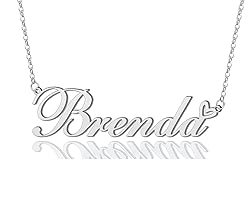 AOLO Brenda Heart Name Necklace Silver Stainless