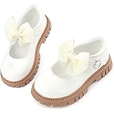 Wulubaba Toddler Girl Dress Shoes Bow Black Dress School Shoes Princess Mary Jane for Toddler/Little Girl