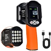 Digital Stroboscope Tachometer, Kethvoz LED Strobe Light 100,000 RPM Meter | 0.001% High Precision, Handheld Estroboscopio w/ Phase Adjustment, Non-Contact Measure Speed for Motor, Fan, Generator Engine
