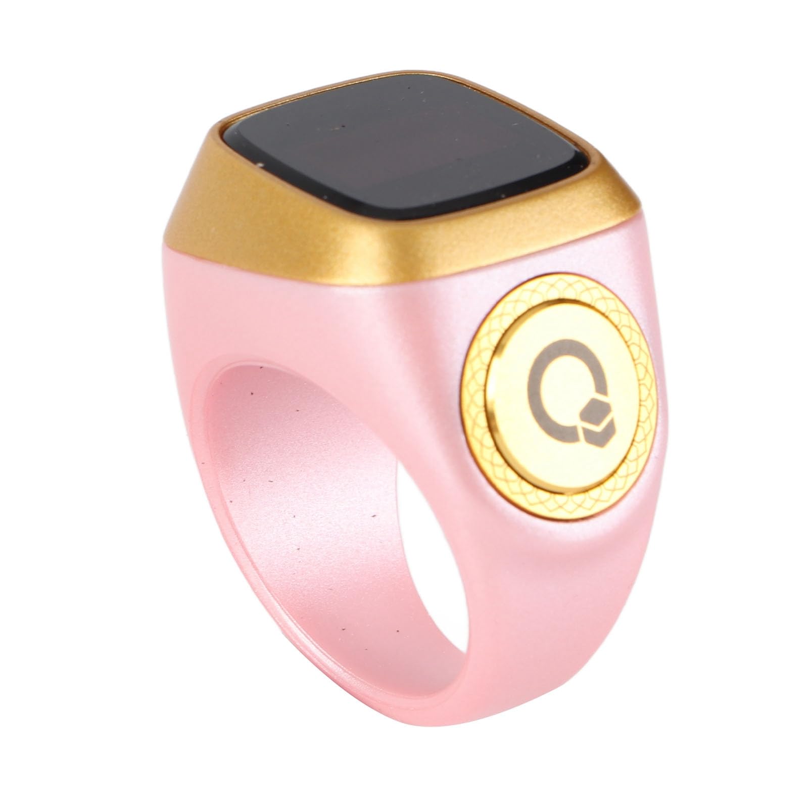 Digital Tally Finger Counter, Muslim Prayer Electronic Counter Ring, Rechargeable Digital Tasbih Tally Clicker with Vibration Reminder, Islamic Finger Counter (Pink)