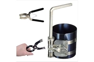 Plum Garden Car Engine Piston Ring Compressor Tool & Piston Ring Pliers for Adjustable Safety Screws