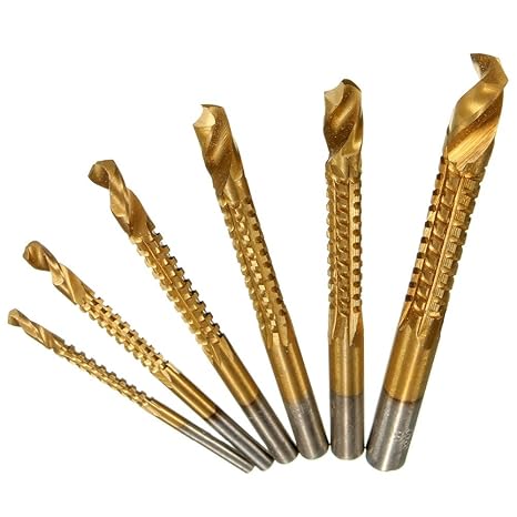 Generic 6Pcs / set of the smallest titanium coating HSS drill set tools woodworking Woodworking Hole Drill Set Drilling Bit Drum Drill