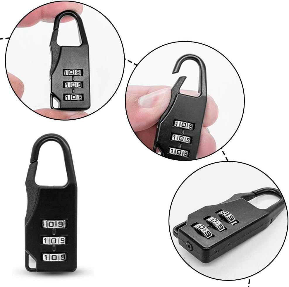 Portable Luggage Lock, 10 Pieces Travel Lock, Backpack Lock, Sliding Combination Lock