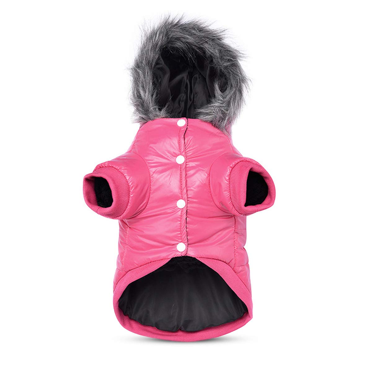 PETCUTE Dog winter coat waterproof dogs winter jacket with hood warm dog coat Pink Large