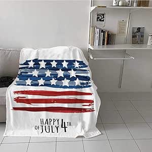 4th of July American Flag Round Beach Towel Blanket with ...