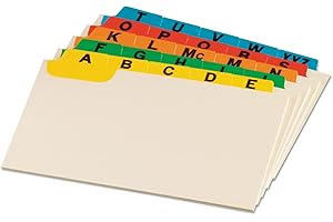Oxford Index Card Guides with Laminated Tabs, Alphabetical, A-Z, Assorted Colors, 3" x 5" Size, 25 Guides per Set (3514)