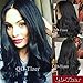 QD-Tizer 180 Density Wavy Hair Wig Natural Black Curly Synthetic Lace Front Wigs with Baby Hair Heat Resistant Body Wave Hair for Women