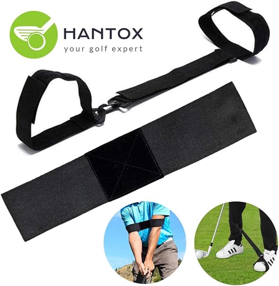 Amazon Hantox ゴルフ練習器具 スイング矯正 ゴルフ練習補助 腕/足矯正ベルトセット